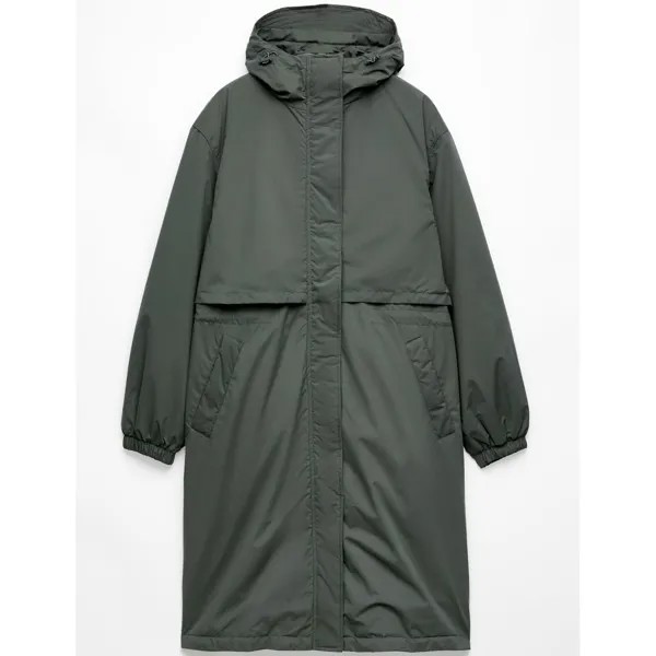 Куртка Oysho Fellex Aerogel 10k Water-Resistant Long, темный хаки