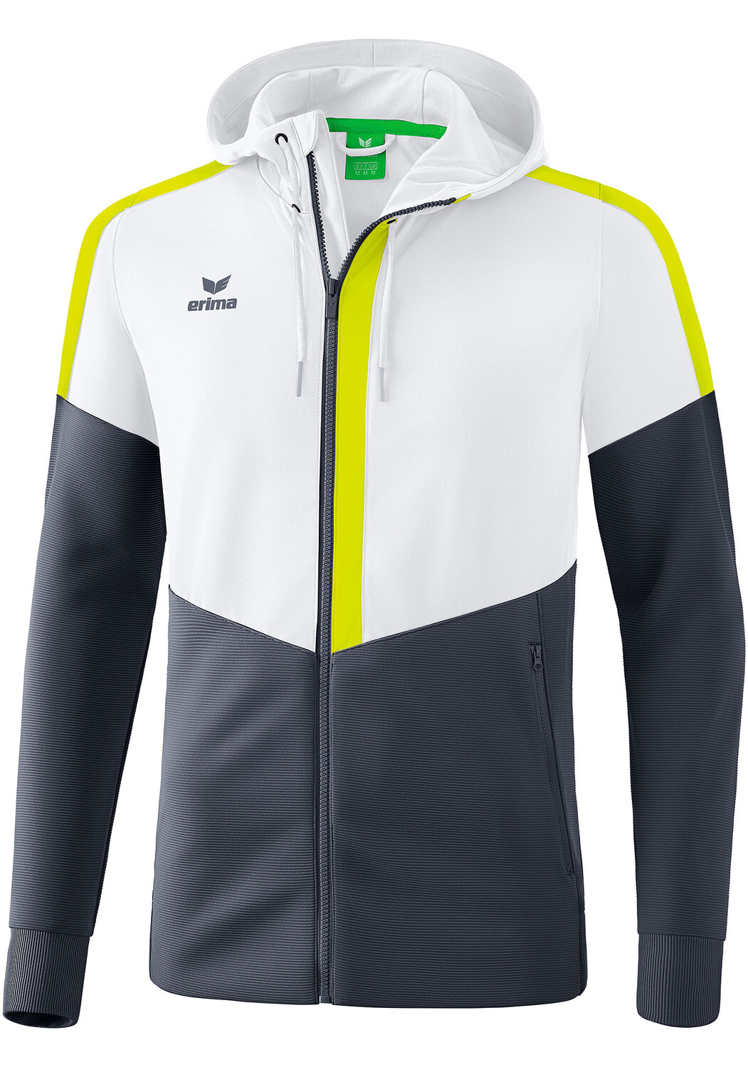 Спортивная куртка erima Squad mit Kapuze, цвет weiss/slate grey/bio lime