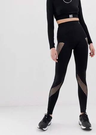 Черные леггинсы с сетчатыми вставками Ivy Park Active-Черный