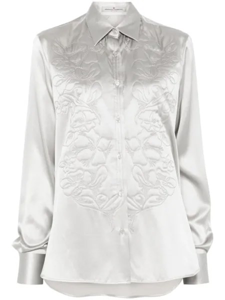Ermanno Scervino рубашка с цветочной вышивкой, серый