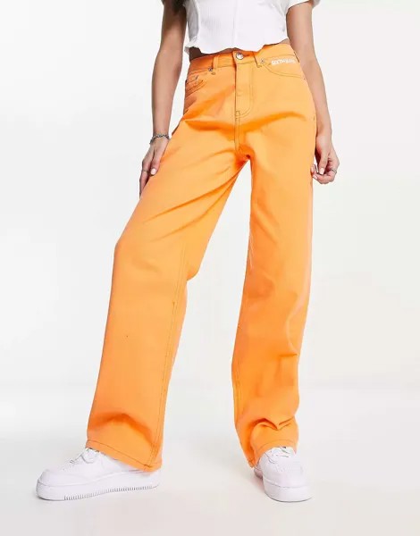 Оранжевые джинсы с напуском из денима Sixth June