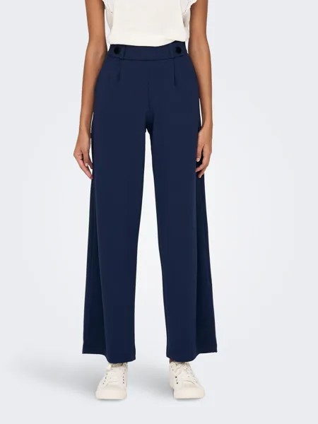 Брюки JACQUELINE de YONG Marlene Hose Schlupf Stoffhose GEGGO New Long Culotte Flare Pants, темно-синий