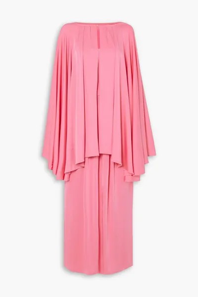 Платье макси Ana из эластичного атласа с эффектом кейпа RACIL, розовый