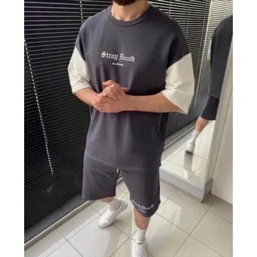 Костюм спортивный Jools Fashion, размер XXXL, серый..