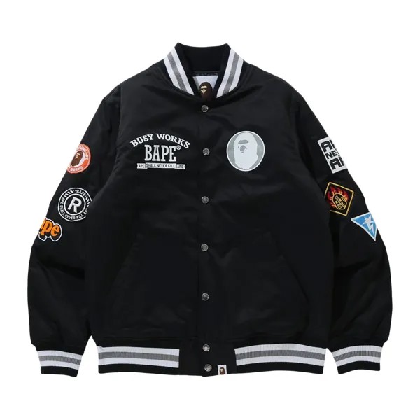 Университетская куртка из нейлона с нашивкой BAPE Archive Patcher, цвет Черный