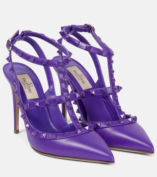 Кожаные туфли rockstud 105 Valentino Garavani, фиолетовый