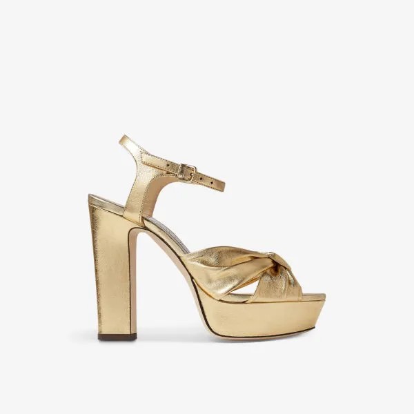 Кожаные туфли на платформе Heloise с завязанными ремешками Jimmy Choo, желтый