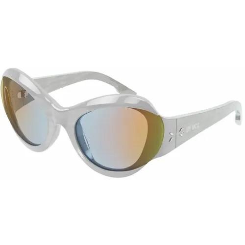 Солнцезащитные очки McQ Alexander McQueen, бабочка, с защитой от УФ, серебряный