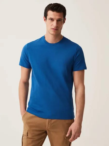 Футболка из органического хлопка с круглым вырезом Ovs, цвет royal blue
