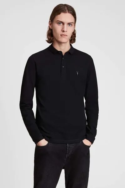 Рубашка-поло Reform с длинными рукавами AllSaints, черный