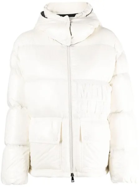 Пуховик с логотипом Moncler, бежевый