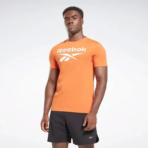 Беговая футболка Reebok, силуэт прямой, размер S, оранжевый