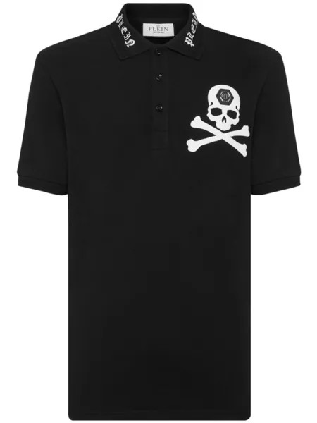 Philipp Plein рубашка поло с принтом Skull, черный