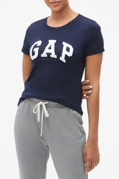 Классическая футболка с круглым вырезом и логотипом Gap, синий