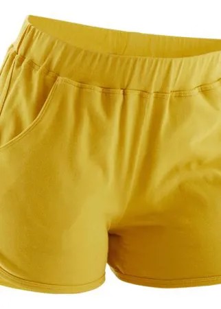 Шорты для фитнеса из биохлопка прямого покроя с карманами желтые NYAMBA Х Декатлон S RU44