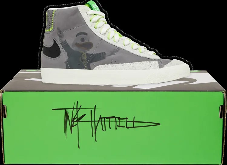 Кроссовки Nike Blazer Mid ’77 'University of Oregon Football' Tinker Hatfield Signed Box, серый