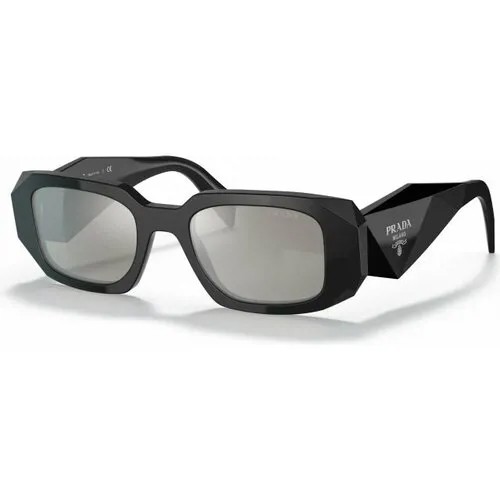 Солнцезащитные очки Prada, прямоугольные, оправа: пластик, с защитой от УФ, для женщин, серый