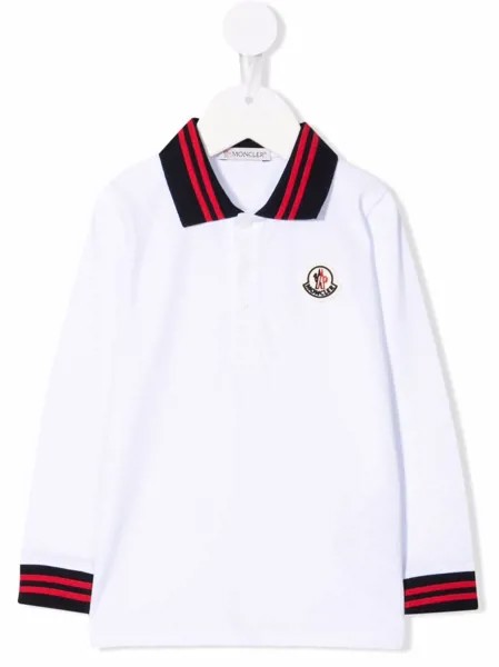 Moncler Enfant рубашка поло с длинными рукавами и логотипом