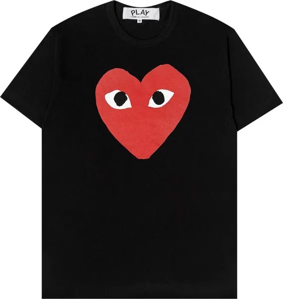 Футболка Comme des Garçons PLAY Heart Logo Tee 'Black', черный