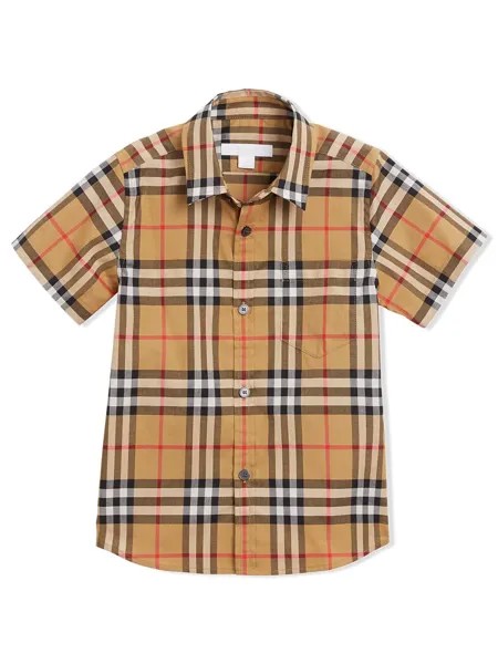 Burberry Kids рубашка с короткими рукавами в винтажную клетку