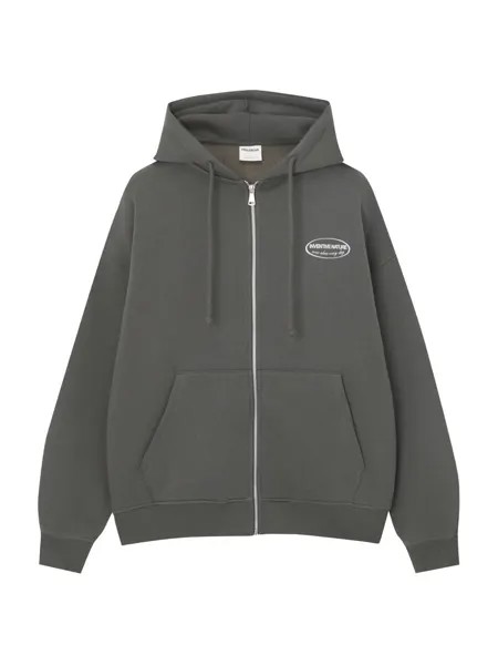 Худи на молнии Pull&Bear, цвет Fir