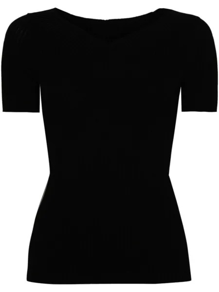 Alberta Ferretti топ с V-образным вырезом, черный