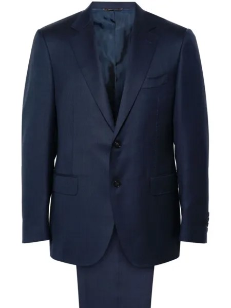 Canali шерстяной костюм с однобортным пиджаком, синий