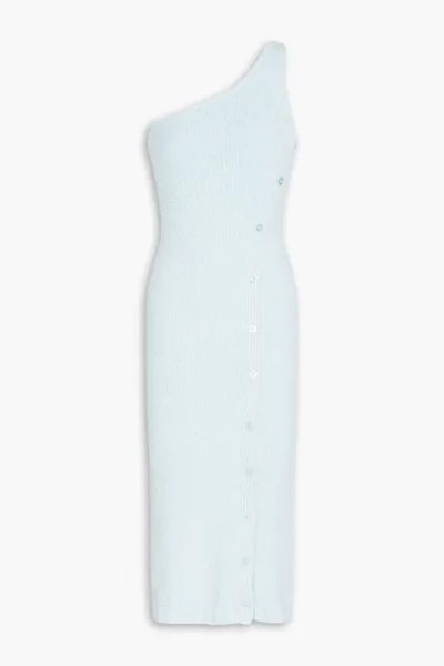 Платье миди Yvonne на одно плечо букле из смесового хлопка Rotate Birger Christensen, голубое небо