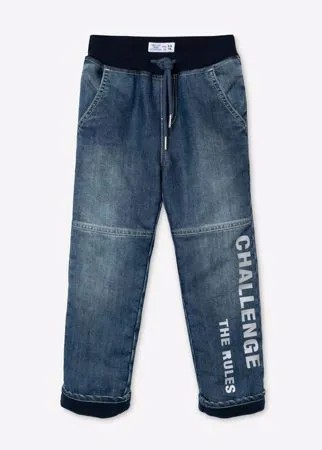 Утеплённые джинсы Straight с принтом для мальчика  Gloria Jeans Gloria Jeans