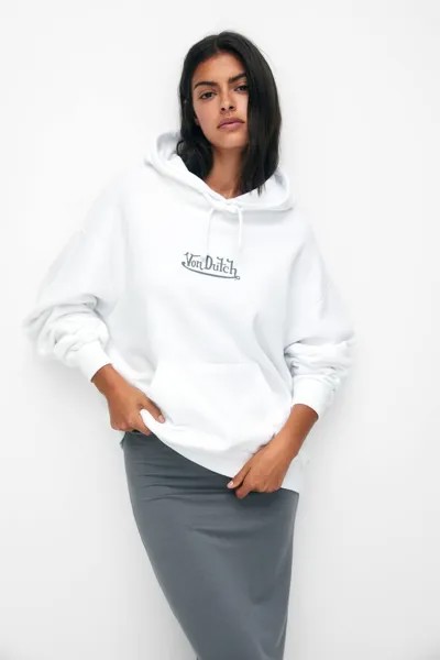Худи оверсайз Von Dutch Pull&Bear, белый