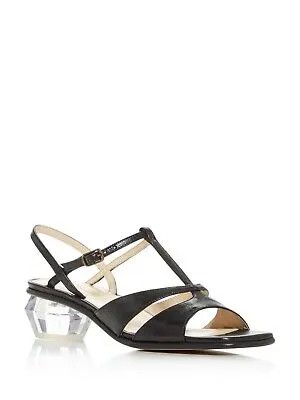 Черные женские кожаные сандалии с ремешком на пятке MARC JACOBS The Gem Toe со скульптурным каблуком 36,5