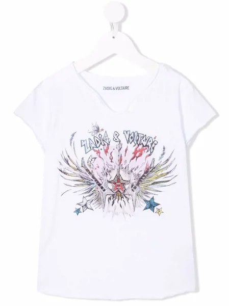 Zadig & Voltaire Kids футболка Boxo с графичным принтом