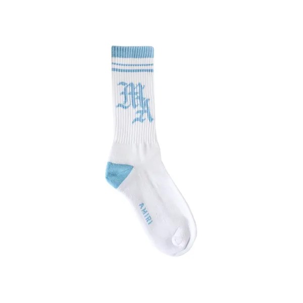 Носки Amiri MA Varsity Socks, цвет White/Cerulean