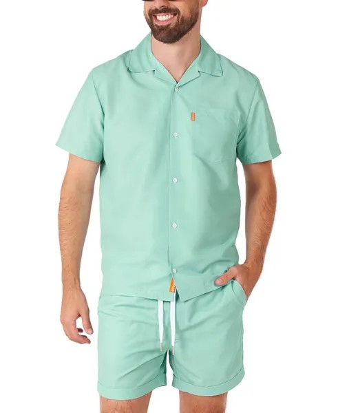 Мужская рубашка Magic Mint с короткими рукавами и усилителем; Комплект шорт OppoSuits, синий