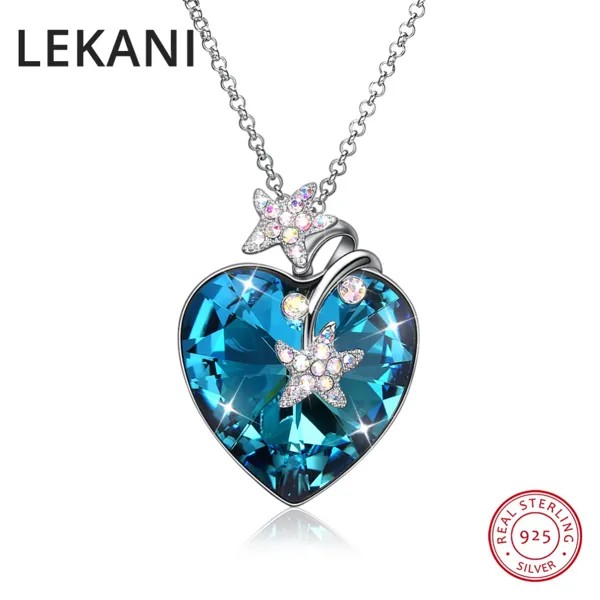Цепочка-Подвеска для женщин, из серебра 925 пробы, с кристаллами Swarovski
