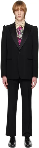 Черный костюм с остроконечными лацканами Dries Van Noten
