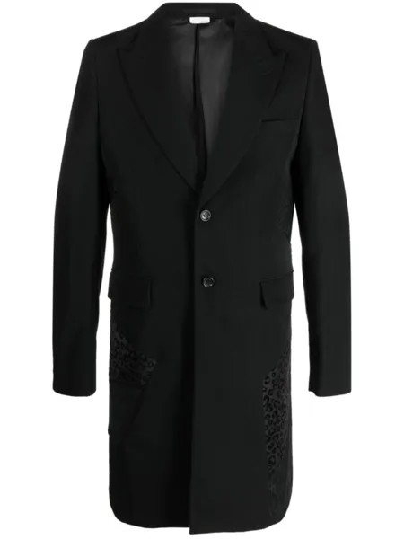 Однобортное пальто с принтом Comme des Garçons Homme Plus, черный