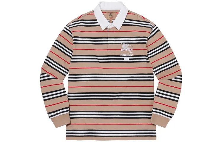 Рубашка поло Burberry X SS22 унисекс Supreme, коричневый
