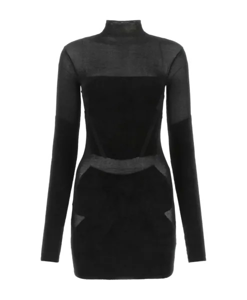 Платье мини S стрейч из смесовой вискозы Dion Lee, черный