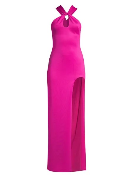 Вечернее платье Eve Taya с вырезом халтер Black Halo, розовый