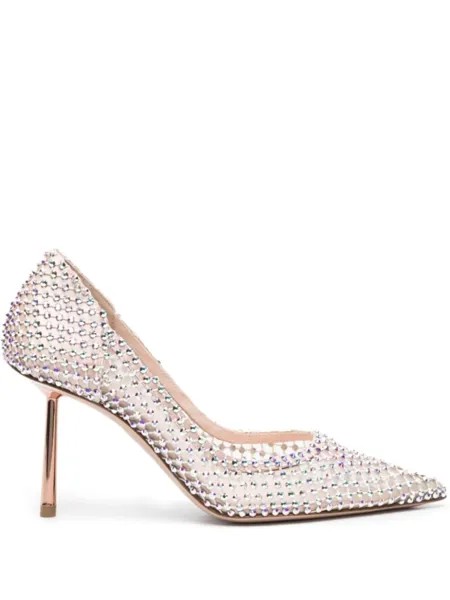 Le Silla туфли Gilda 80 с кристаллами, нейтральный цвет