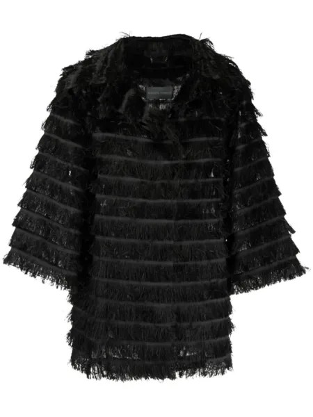 Alberta Ferretti куртка с бахромой, черный