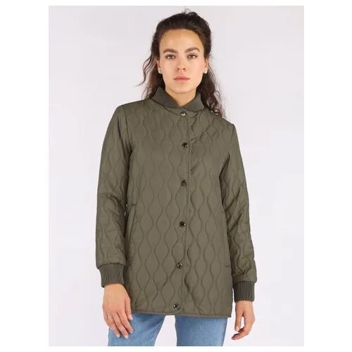 Женская куртка A PASSION PLAY, демисезонная, SQ68526, удлиненная, цвет хаки, размер XL