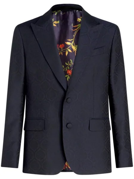 ETRO однобортный пиджак с заостренными лацканами, синий