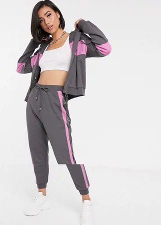 Спортивный костюм из худи на молнии со вставками и джоггеров ASOS DESIGN-Мульти