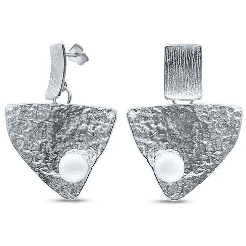 Серьги с подвесками Silver WINGS, серебро, 925 проба, жемчуг, белый