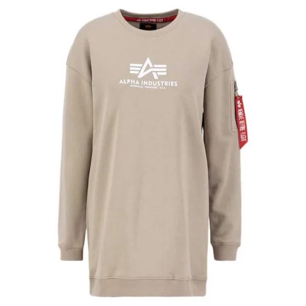 Толстовка Alpha Industries Basic Long Os, бежевый