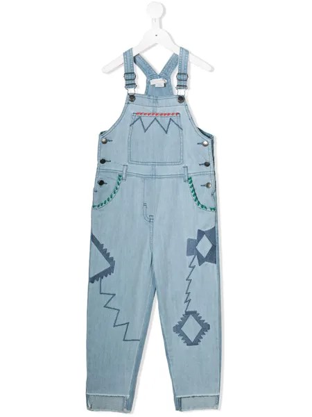Stella McCartney Kids джинсовый комбинезон с вышивкой