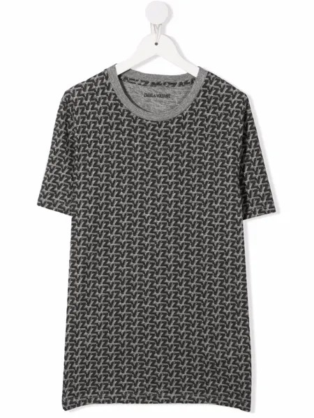 Zadig & Voltaire Kids футболка с монограммой