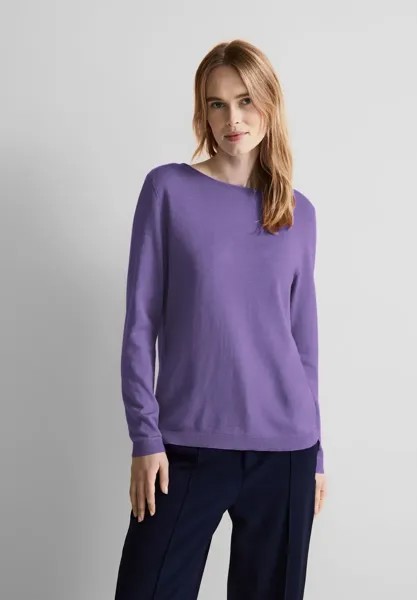 Свитер STREET ONE с круглым вырезом и вырезом-лодочкой, цвет Lupine Lilac